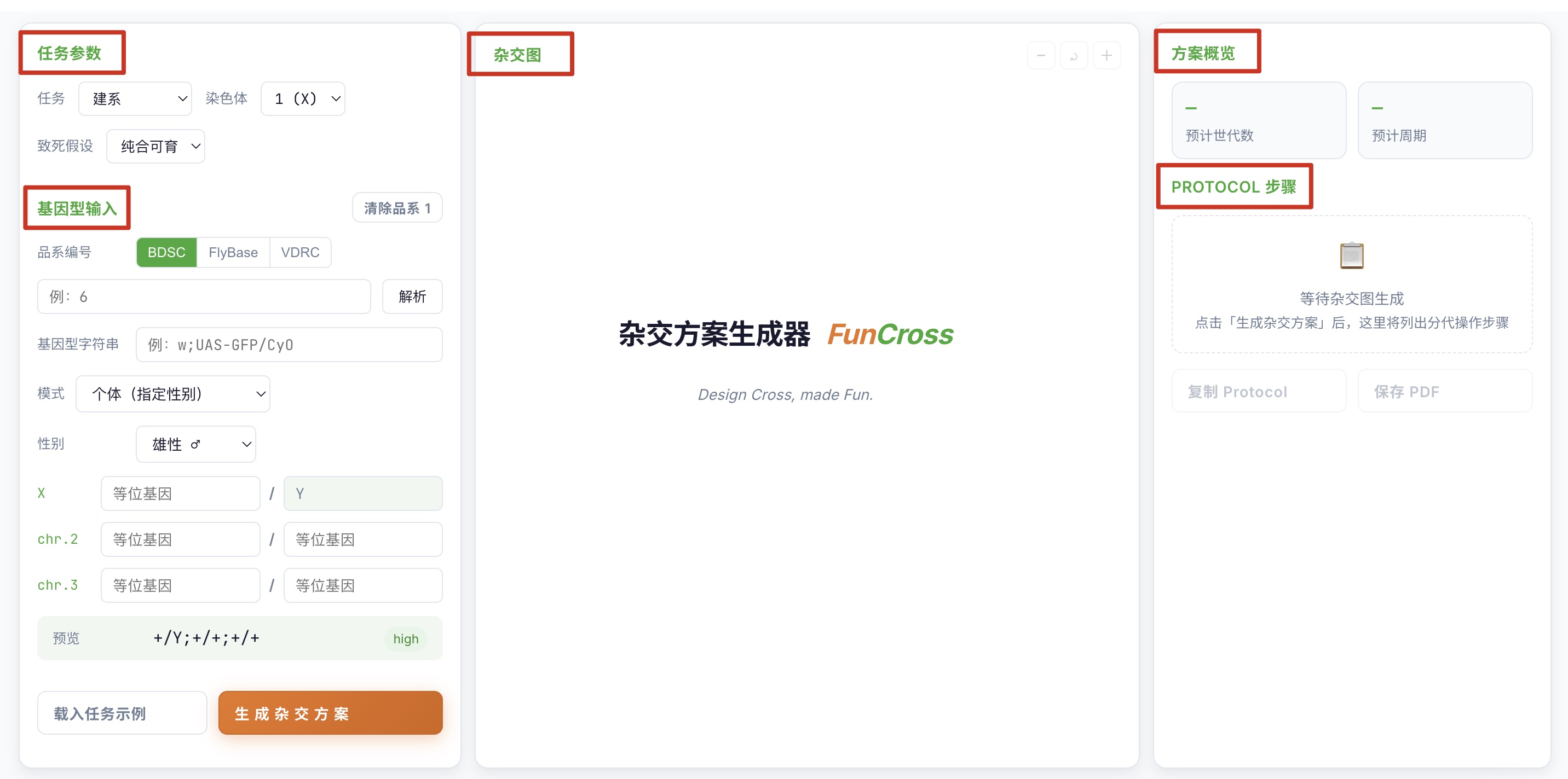 4 大 UI 区域 — 方案概览 + Protocol (右栏) 全局视图